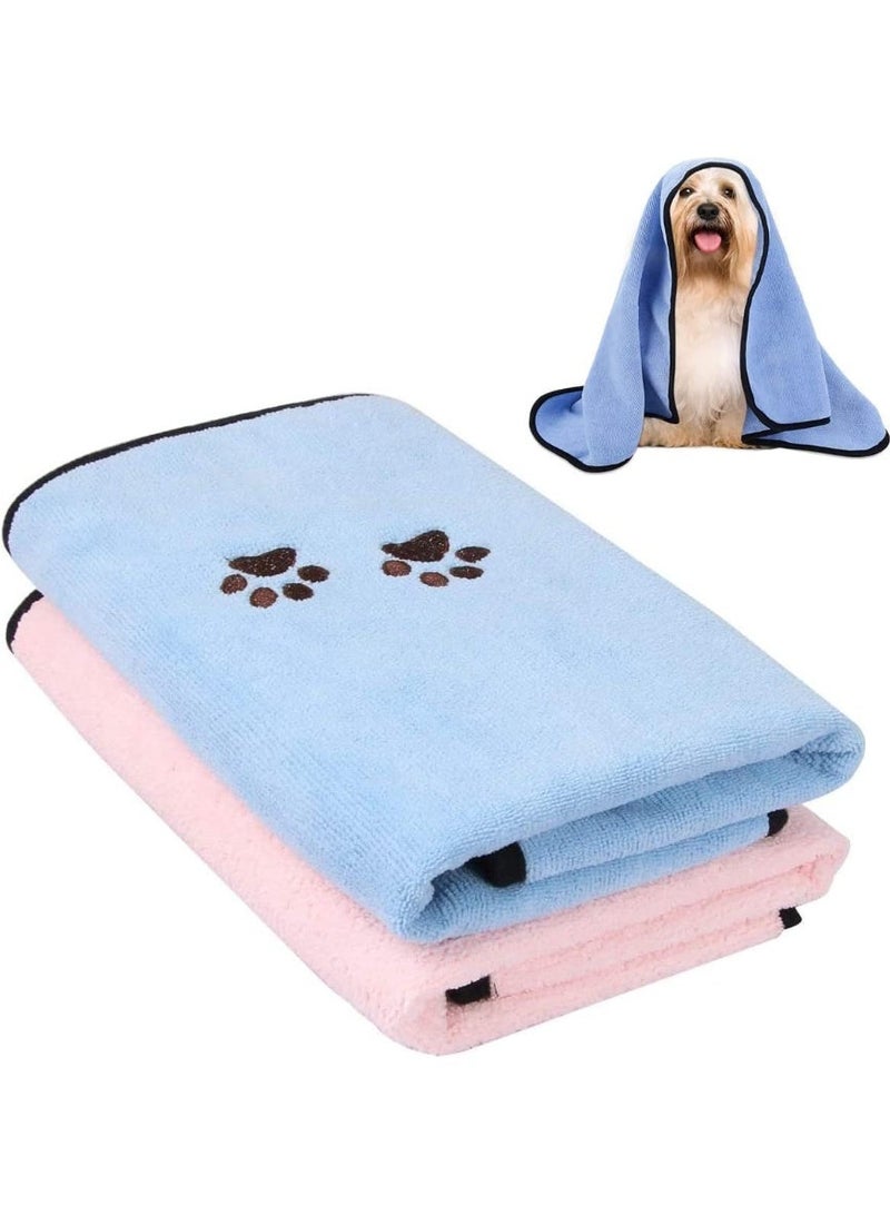 ChicAbode Pet Towels, Microfiber Quick Drying Towel, Cat And Dog Absorbent Towels, Lightweight Durable and Easy to Carry, Great for Bathing and Grooming, for Small, Medium Dogs and Cats, 2pcs - Image 1